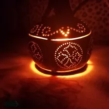 Handicraft Ornament 100% Natural Coconut shell Unique Table Lamp Home Office