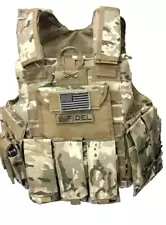 Multicam Tactical Vest Plate Carrier With Plates- 2 10x12 curved Plates