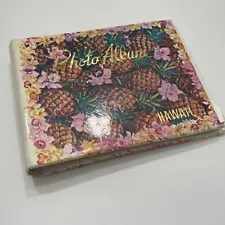 Vintage Mini Pocket Size Photo Album Hawaii Pineapples 5.25” W X 4” H - 20 Pics