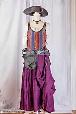 Pirate Outfit Medium Purple Ruffle Skirt Zootzu Vest Festival Costume