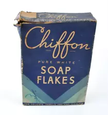 Vintage Chiffon Soap Flakes OPENED Empty Box 1940's? Damaged -Use for Film Prop?