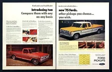 1975 Ford F-150 XLT Regular Cab & SuperCab Pickup photo 2-page vintage print ad