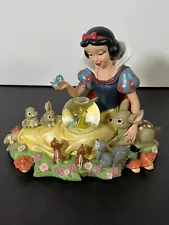 Disney Snow Globe Snow White with Animals' Friends Playing "I Am Wishing" Rare