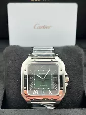 Cartier Santos Green Dial Large Size WSSA0062 Unworn 2024