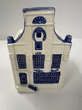 Delft Blue Canal House Planter Vintage Amersterdam Holland Handpainted