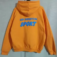 MR WINSTON Puff Fleece Womens Orange Hoodie Jumper Sweater Jacket - Size Small