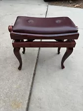 ADJUSTABLE PIANO BENCH STOOL CHAIR MAHOGANY, glossy legs GOOD CONDITION