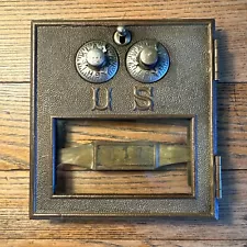 VINTAGE ANTIQUE BRASS U. S. POST OFFICE PO MAIL BOX DOOR