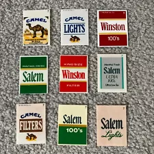 Lot of 9 Vintage Cigarette Vending Machine Plastic Labels Tags 1 1/2" x 1 1/8"