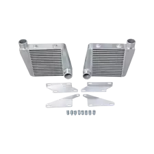 Twin Turbo Aluminum Intercooler+Mounting Bracket For 60-66 Chevy C10 Truck BBC