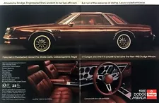 1980 Dodge Mirada Coupe photo "Luxury & Performance" 2-page vintage print ad