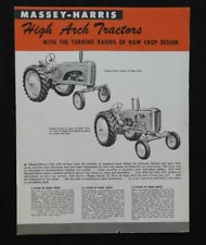 1950's MASSEY-HARRIS 2-3-4 PLOW 22 30 & 44 TRACTOR HIGH ARCH HI-CROP BROCHURE