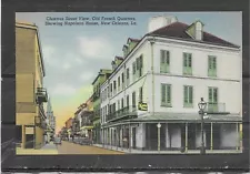 Vintage Linen Postcard of CHARTRES STREET VIEW & NAPOLEON HOUSE, NEW ORLEANS, LA