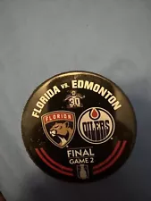 Florida Panthers VS Edmonton Oilers Stanley Cup Final Warm Up Puck for Game 2