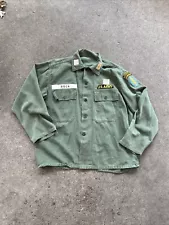 US Army Captain Airborne Ranger Special Forces Fatigue Shirt Patched (V813