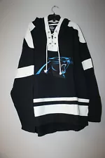 New NFL Carolina Panthers old time jersey style midweight cotton hoodie men's S