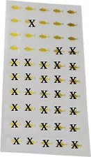 17 OF 50 LEFT - FISH Wedding Meal Stickers for Place Cards Gold