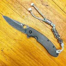 Spyderco Brad Southard Carbon Fiber /Titanium Handles Customized Discontinued