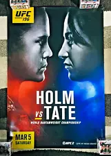 "UFC 196" Official Poster Variant HOLM vs TATE (29X37) Full Size MGM!! RARE!