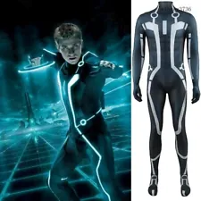 Tron Legacy Sam Flynn Bodysuit Jumpsuit Adult Cosplay Costume Kids Halloween COS