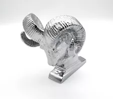 Universal Chrome Metal Ram Head Hood Ornament