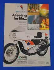 1974 NORTON COMMANDO 850s MOTORCYCLE SUPERPLUSBIKES ORIGINAL PRINT AD LOT WHITE