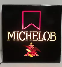 VINTAGE MICHELOB BEER FAUX NEON LIGHTED 18" x 18" SIGN, ANHEUSER-BUSCH BREWING