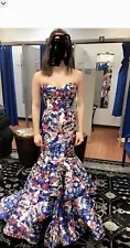 Mac Duggal Floral Strapless Mermaid Gown size 2 Pageant Prom