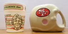 VERY RARE VINTAGE JOE MONTANA PLASTIC 49ERS CUP ONLY 1 ON EBAY + FREE HELMET MUG