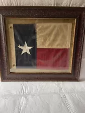 Texas Flag Cloth With Grommets framed flag size 21” x 16” frame size 31” X 27”