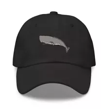 Sperm whale embroidered black cap, Cool gift for anyone, summer cap hat