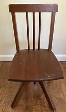 Original Swivel Chair for A Child’s Vintage Roll Top Desk. Measures 26”x12x12”