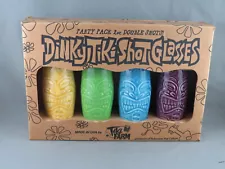 Vintage Tiki Mug Set - Dinky Tiki Shot Glasses by TikiFarm - Ceramic 4 Pack