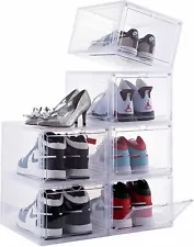 4/8/12Pcs Clear Shoe Storage Box Magnetic Sneaker Case Organizer for Air Jordan