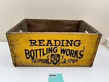 Vintage Reading Bottle works Wood Crate Beer Soda Advertising Rare