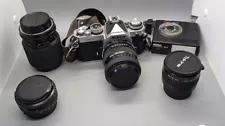 NIKON FM3a 35mm Film Camera, 3 Lenses, Flash & More.