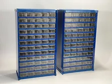 X2 vintage 60 Drawer Metal Storage Cabinets Organizer Crafts Small Parts