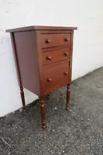 Early 1900s Tall Nightstand Side End Bedside Table 5588