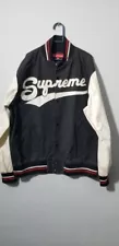 Supreme Varsity & Baseball Jacket With Supreme Logo | Black Color | XL Size