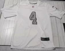 Oakland Raiders Nike Stiched Jersey Men’s On Field M Whites Gray Number 4 Carr