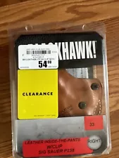 Blackhawk Leather Holster; Inside Pant w/clip; RH, Brown; Sig P238; 421433BN-R