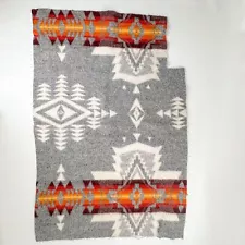 Vintage Pendleton Wool Remnants 1970s Tribal Pattern 34x23 12 oz Reversible