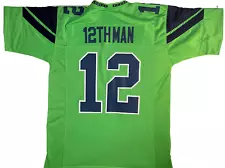 Seattle Seahawks Unsigned Custom Neon Green 12th Man Jersey