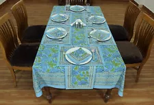 Hand Block Printed Tablecloth, Wedding Gift, Use for Dining Table Decor