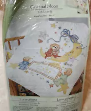 Bucilla Celestial Moon Crib Cover Kit Stamped Cross Stitch For Baby 42772 Sealed