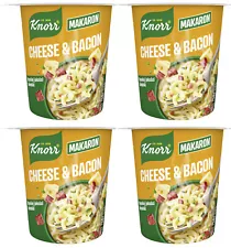 4 KNORR CHEESE & BACON Flavor Noodle Buckets Instant Quick Prep Meal 71g 2.5oz