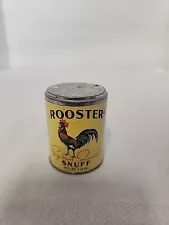 Vintage Rooster Snuff Tin Container Paper Label Collector Metal New Never Opened