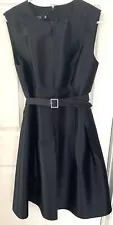 SALE! Rickie Freeman For Teri Jon Black Flare Cocktail Dress Silk Wool Sz 14