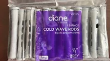 Diane 3/8" Cold Wave Rods Curlers Hair Perm #DCW5 12-pieces- Grey - Long