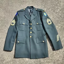 Men's Size 42R US Army Class A Dress Coat ASU Service Uniform Green Jacket